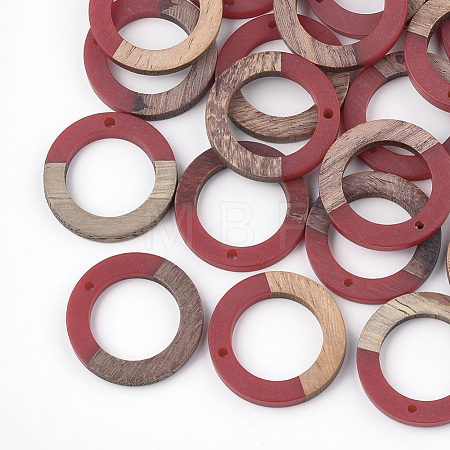 Resin & Walnut Wood Pendants RESI-S358-04D-1