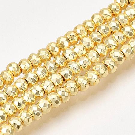 Electroplate Non-magnetic Synthetic Hematite Bead Strands G-Q465-21G-1