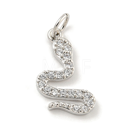 Rack Plating Brass Micro Pave Clear Cubic Zirconia Pendants KK-B093-02F-P-1