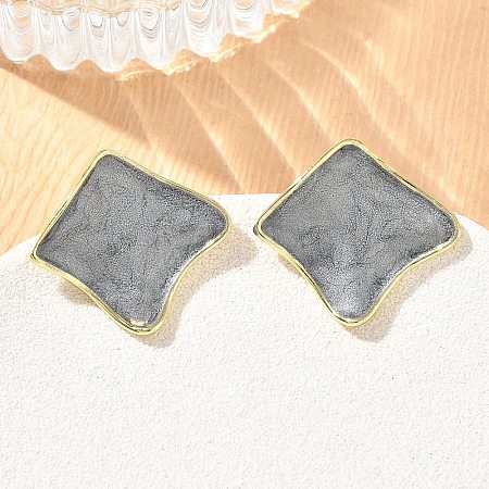 Brass Enamel Stud Earrings for Women KK-CBA760A-07G-02-1