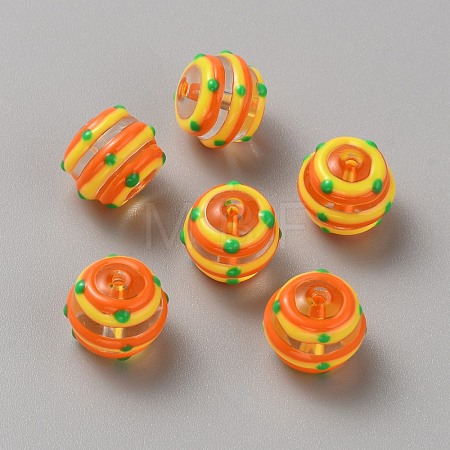 Transparent Painted Glass Beads GLAA-WH20007-01B-1