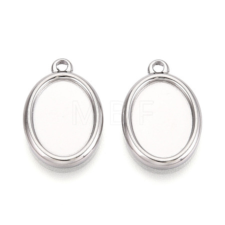 304 Stainless Steel Pendant Cabochon Settings STAS-T067-68P-1