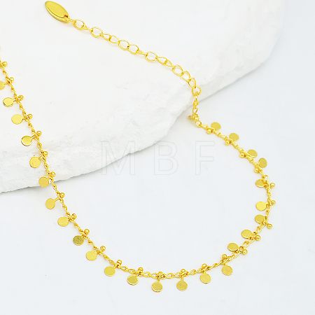 Brass Disc Coin Tassel Pendant Anklets for Women FY0158-1