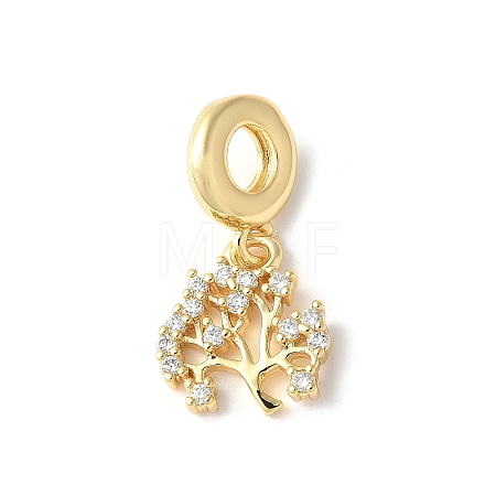 Brass Micro Pave Cubic Zirconia European Dangle Charms ZIRC-I071-22G-02-1
