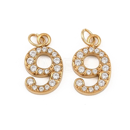 304 Stainless Steel Rhinestone Pendants STAS-N133-03J-G-1