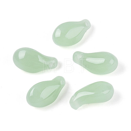 Transparent Glass Teardrop Charms GLAA-T030-03-02-1