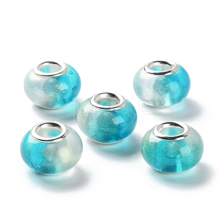 Two Tone Resin European Beads RESI-M001-02C-1
