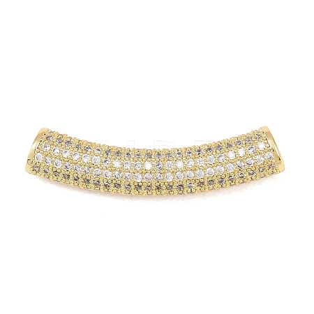 Brass Micro Pave Cubic Zirconia Beads KK-C162-069G-1