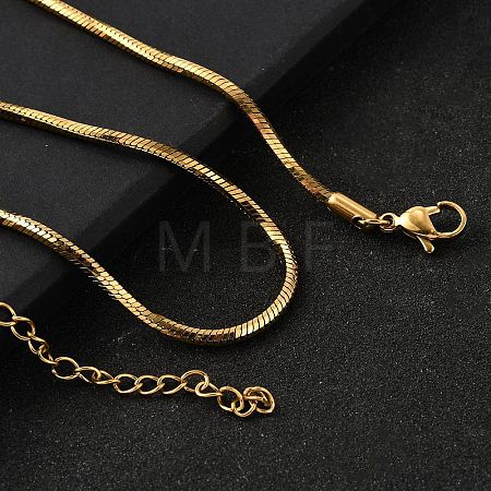 2MM 304 Stainless Steel Snake Chain Necklaces for Women Men STAS-V011-04D-G-1