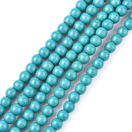 Synthetic Turquoise Beads Strands X-TURQ-G106-6mm-02E-1