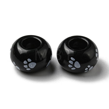 Printed Opaque Acrylic Beads SACR-D006-01B-1