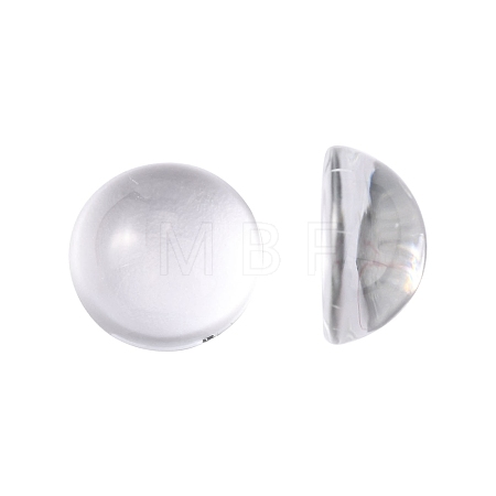 Transparent Half Round Glass Cabochons X-GGLA-R027-12mm-1