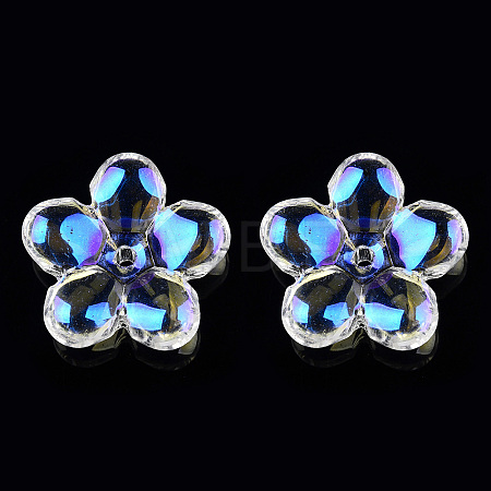 Electroplate Transparent Glass Beads GLAA-T030-01-D01-1