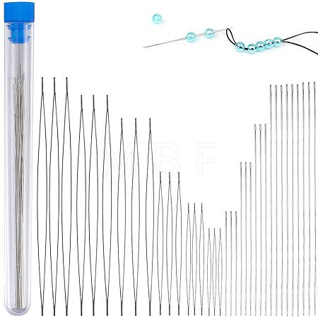 48Pcs 12 Style Steel Beading Needles Sets TOOL-SC0001-50-1