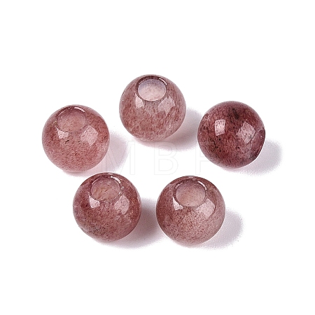 Natural Strawberry Quartz European Beads G-Q607-02F-1
