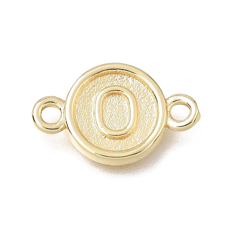 Brass Disc with Initial Links Connector Charms KK-E802-36G-O-1