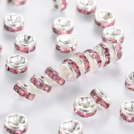Brass Grade A Rhinestone Spacer Beads RSB037NF-07-1
