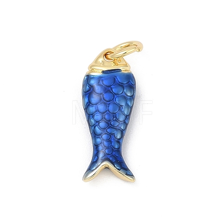 Brass Enamel Pendants KK-U062-22G-03-1