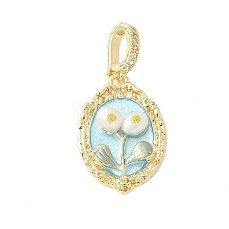 Brass Enamel Pendants KK-F886-03G-08-1