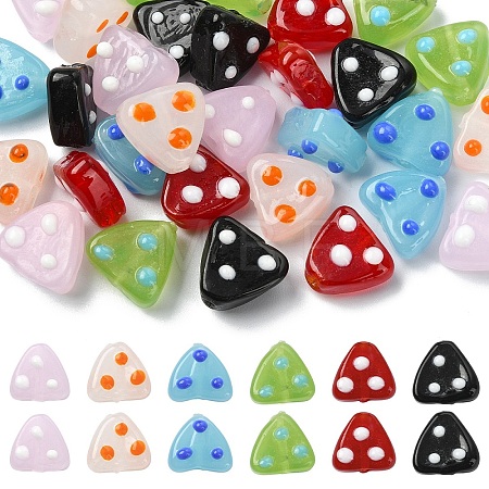 30Pcs 6 Colors Handmade Lampwork Beads LAMP-YW0004-26-1