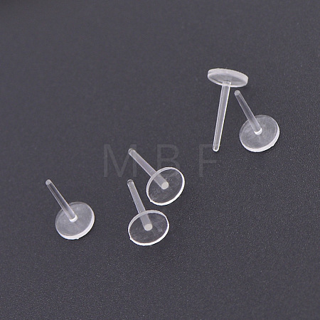 Plastic Flat Round Stud Earring Findings X-KY-P007-N01-1