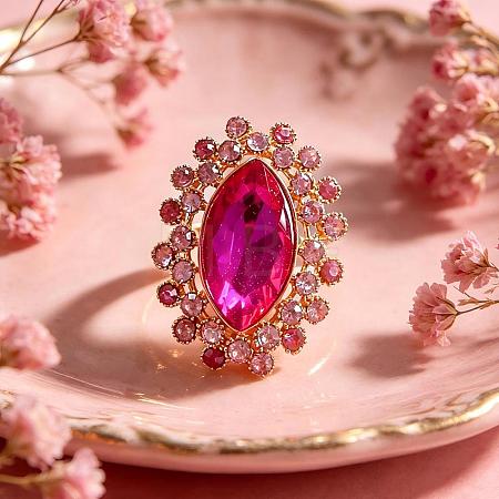Zinc Alloy Glass Finger Rings UG8757-10-1