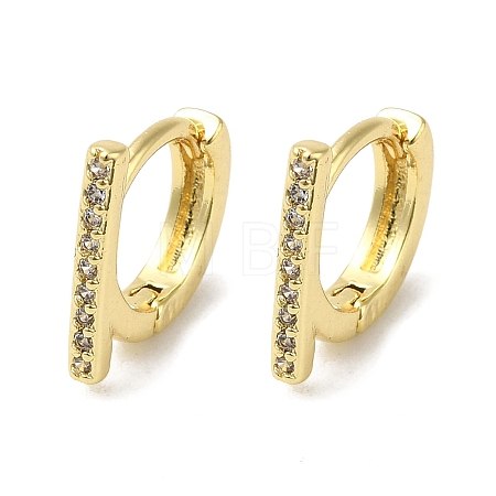 Rack Plating Brass Micro Pave Clear Cubic Zirconia Huggie Hoop Earrings for Women EJEW-C097-13G-02-1