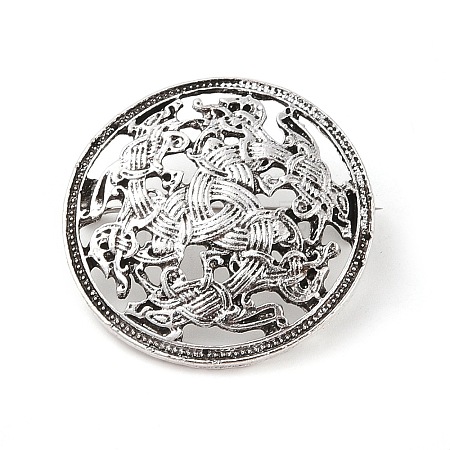 Tibetan Style Alloy Brooches JEWB-O016-03B-AS-1