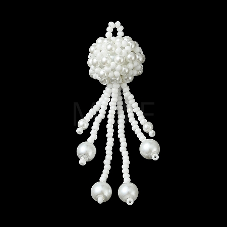 Glass Seed Beads & Glass Pearl Big Pendants PALLOY-MZ01336-01-1