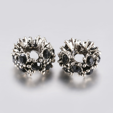 Tibetan Style Alloy Rhinestone European Beads PALLOY-F200-04F-1