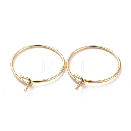 316 Surgical Stainless Steel Hoop Earring Findings X-STAS-J025-01C-G02-1