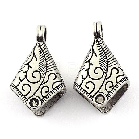 Tibetan Style Alloy Cord Ends TIBEP-S300-27AS-RS-1