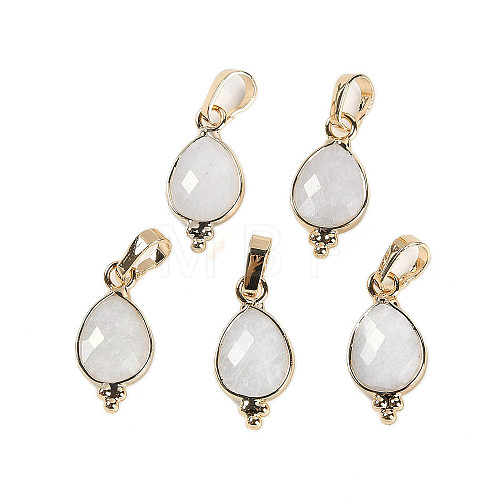 Natural White Moonstone Faceted Pendans KK-L218-004G-04-1