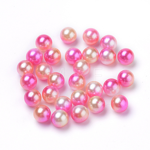 Rainbow Acrylic Imitation Pearl Beads OACR-R065-4mm-A04-1