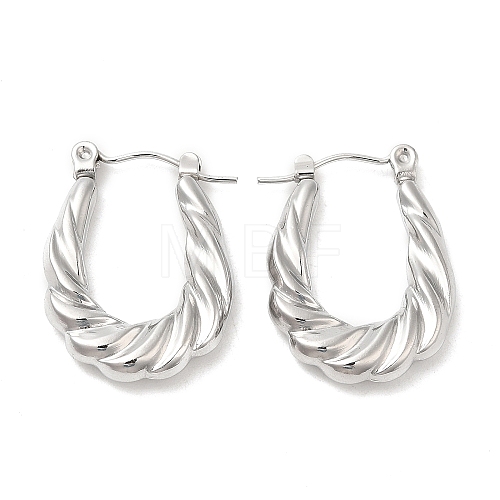 Non-Tarnish 304 Stainless Steel Hoop Earrings for Women STAS-D084-23P-1