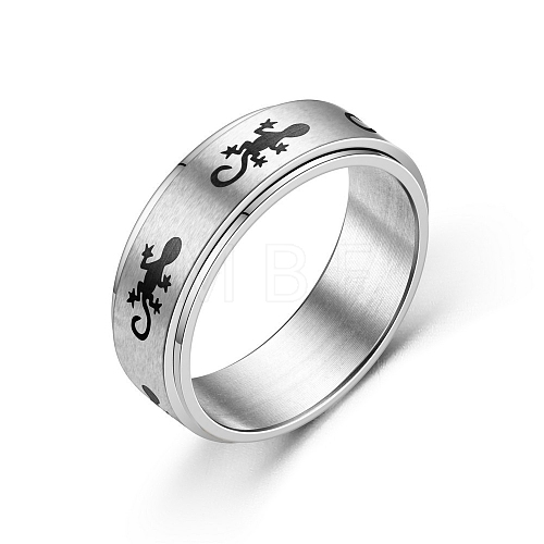 Rotating Stainless Steel Anxiety Relief Rings for Women Men PW-WG4928D-17-1