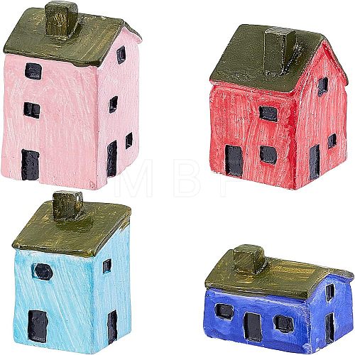 Resin Tiny House Decorations Set DJEW-WH0066-01-1