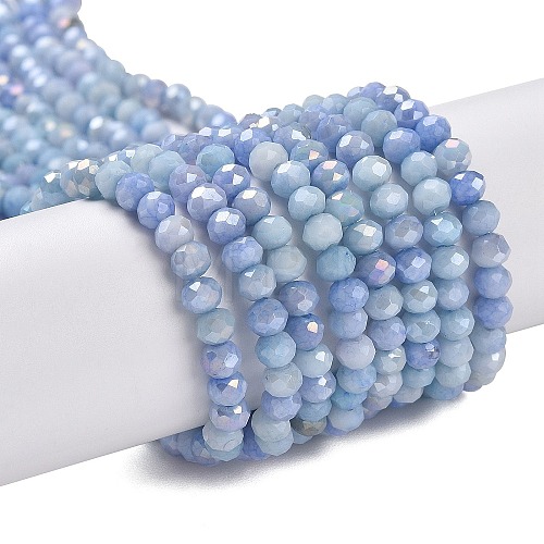 Faceted Electroplated Glass Beads Strands X-GLAA-C023-02-C16-1