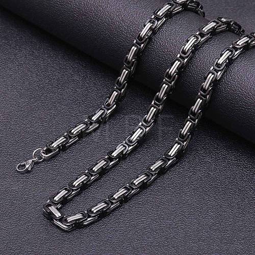 Titanium Steel Byzantine Chain Necklaces for Men FS-WG56795-21-1