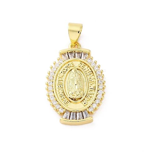 Brass Micro Pave Cubic Zirconia Pendants KK-S510-44G-01-1