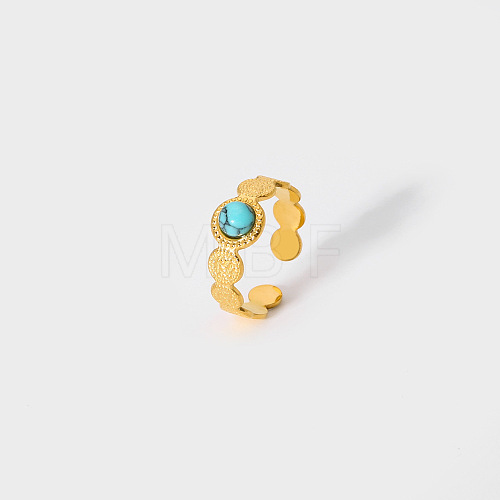 Round Synthetic Turquoise Ring VE0486-1-1