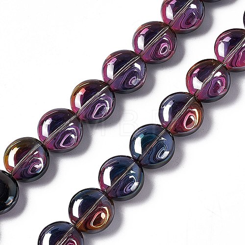 Electroplate Glass Beads Strands EGLA-L033-FR04-1