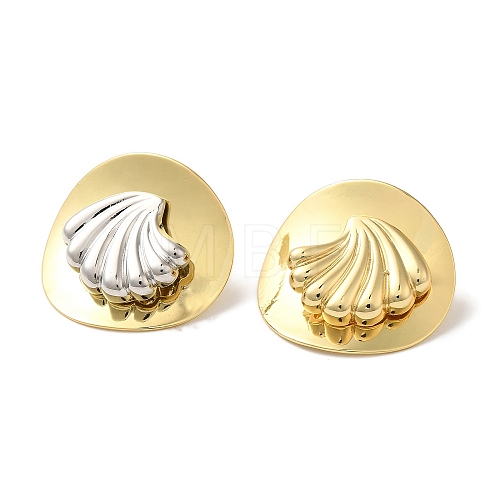 Rack Plating Brass Stud Earrings EJEW-B062-04GP-01-1