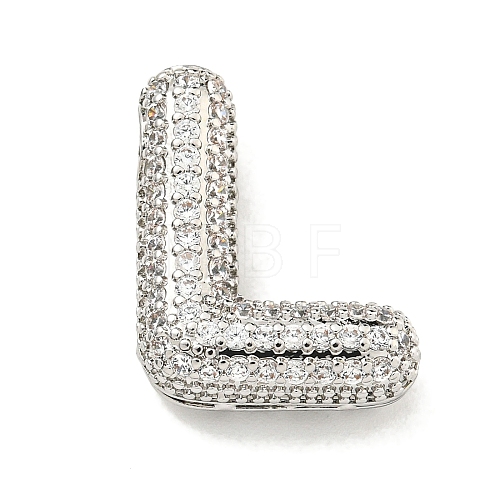 Platinum Plated Brass Micro Pave Cubic Zirconia Pendants KK-L073-001P-L-1