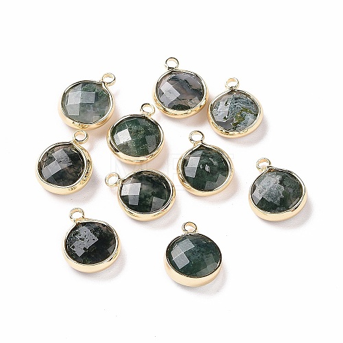 Natural Moss Agate Charms G-C023-04-1