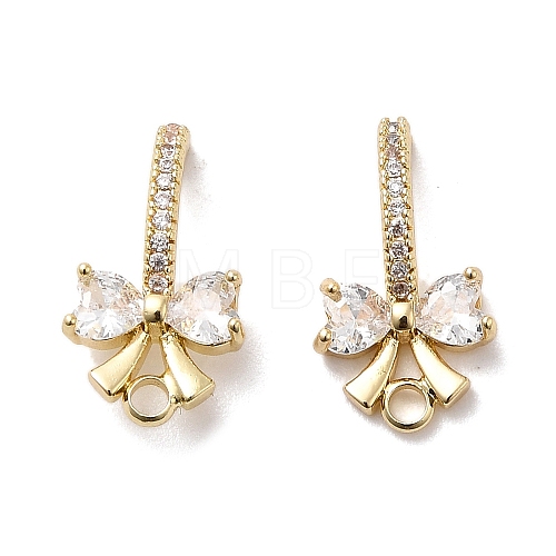 Brass with Cubic Zirconia Stud Earrings Finding KK-Q048-24G-1