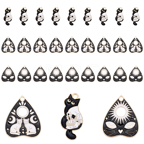 30Pcs 3 Style Alloy Enamel Pendants ENAM-DC0001-18-1