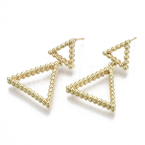 Brass Dangle Stud Earring KK-N232-106G-NF-1