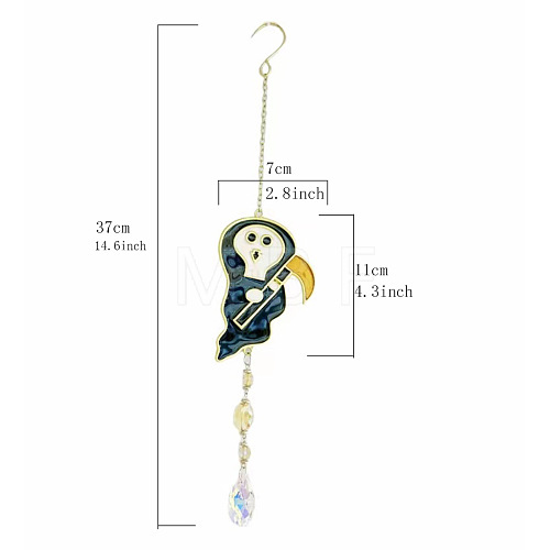 Halloween Death Alloy & Iron & Eanmel Wind Chime PW-WG9C794-02-1