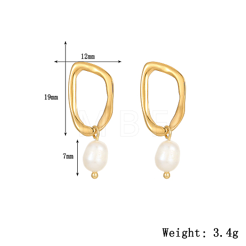 Golden Circle Pendant with Freshwater Pearl Earrings for Women SL1409-1-1